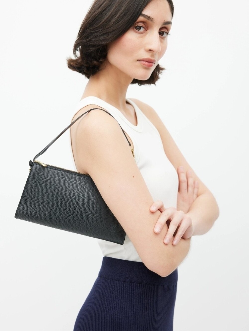 LOUIS VUITTON Epi Leather Pochette Accessoires Black